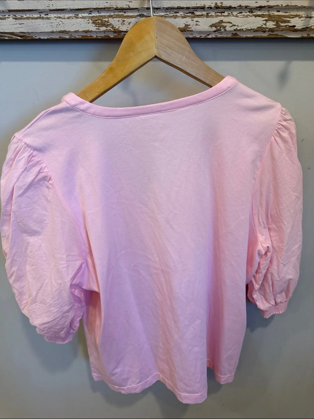 Lilly Pulitzer Ronson Knit Split V-Neck Short Puff Sleeve Top‎ Size XL